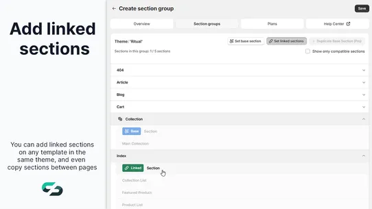 Section Link screenshot