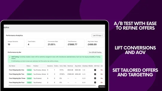 Optimised Free Shipping Bar screenshot