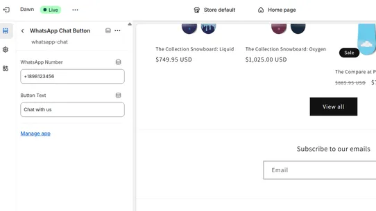 WhatsApp Click to Chat screenshot