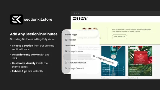 Section Kit: Theme Sections screenshot