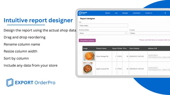 EXPORT OrderPro: Order reports screenshot