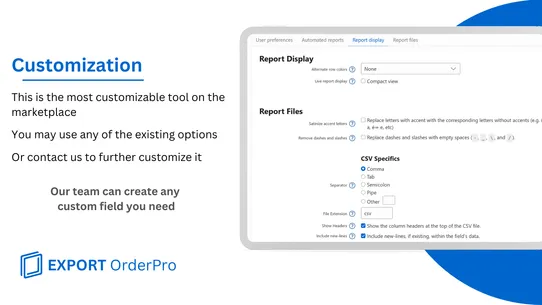 EXPORT OrderPro: Order reports screenshot