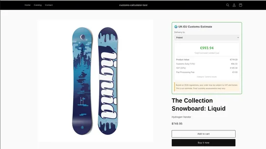 Stybra: Est. UK‑EU Customs screenshot