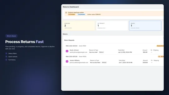 Forthroute Returns Portal screenshot