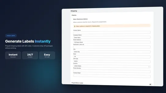 Forthroute Returns Portal screenshot
