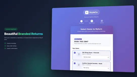 Forthroute Returns Portal screenshot