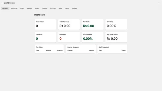 Sigma Sense Analytics screenshot
