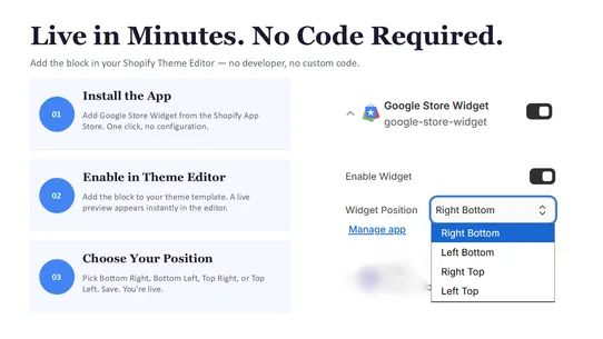 Google Merchant Store Widget screenshot