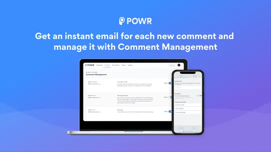 POWR: Customer Comments screenshot