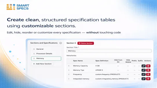 Smart specs screenshot