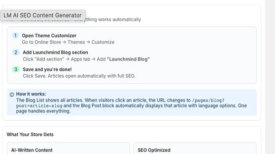LM AI SEO Content Generator screenshot