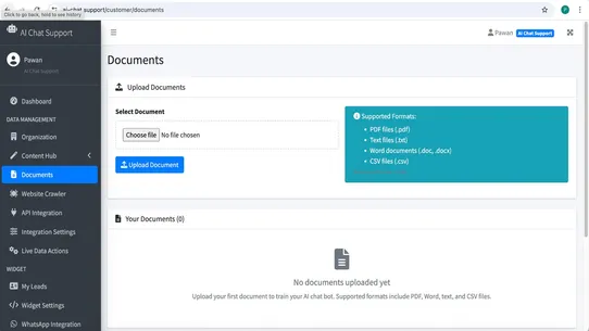 AI CHAT SUPPORT screenshot