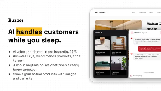 Buzzer ‑ AI Live Chat screenshot