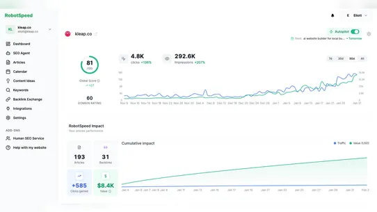 Robot‑Speed ‑ SEO AI agent screenshot