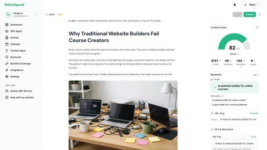 Robot‑Speed ‑ SEO AI agent screenshot