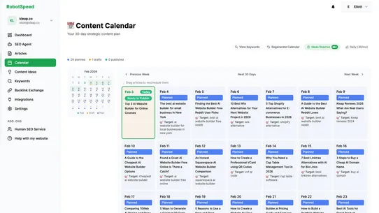 Robot‑Speed ‑ SEO AI agent screenshot