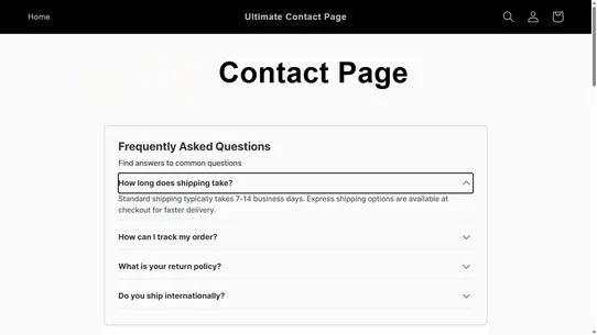 Ultimate Contact Page screenshot