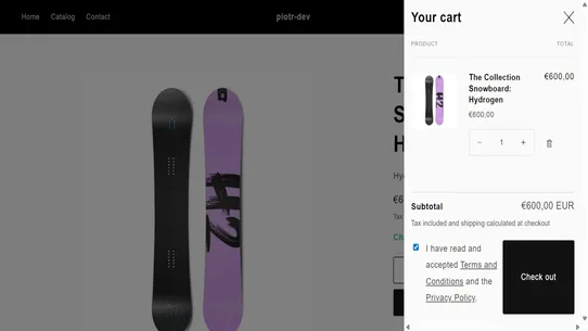 Cart Terms Checkbox screenshot