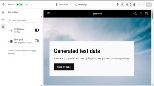 Cart Terms Checkbox screenshot