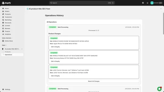 AiFixer: fix product title SEO screenshot