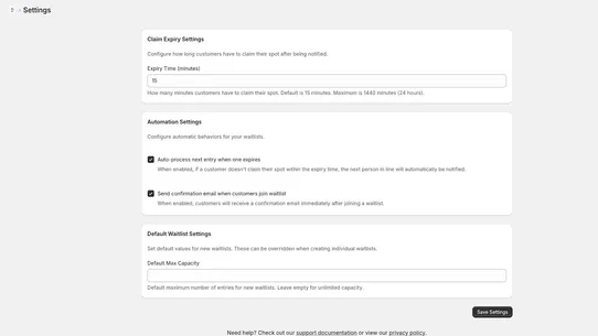 Waitlist Flow Wizard screenshot