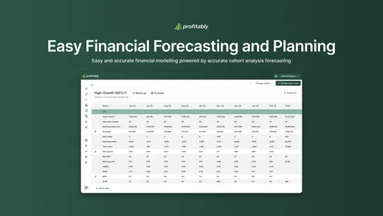 Profitably Finance Dashboard screenshot