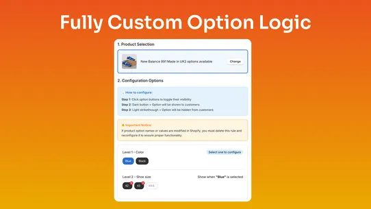UOP: Conditional logic options screenshot