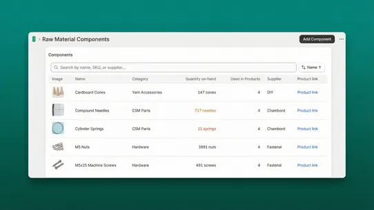 Product Component Manager screenshot