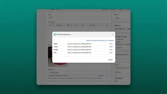 Product Component Manager screenshot