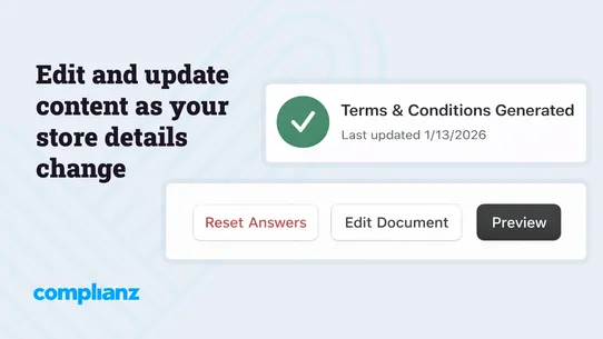 Complianz Terms and Conditions screenshot