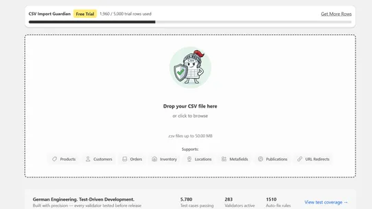 CSV Import Guardian screenshot