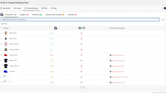 SLVD.ai: Google Multifeed screenshot