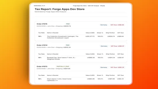 Forge: OSS VAT Analyser screenshot