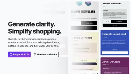 BuyBlurb: AI Product Summaries screenshot