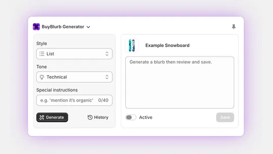 BuyBlurb: AI Product Summaries screenshot