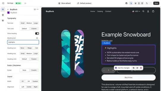 BuyBlurb: AI Product Summaries screenshot