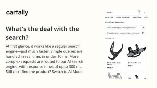 Cartally ‑ search &amp; AI mode screenshot