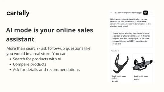 Cartally ‑ search &amp; AI mode screenshot
