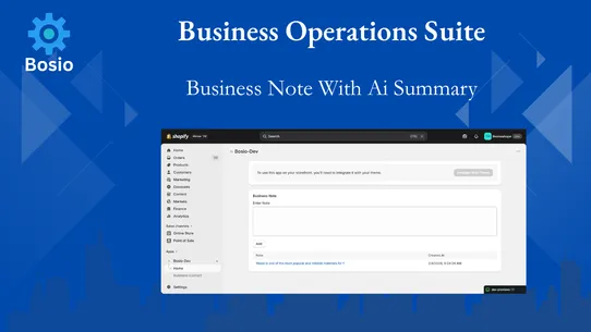 Bosio ‑ Business Operations screenshot