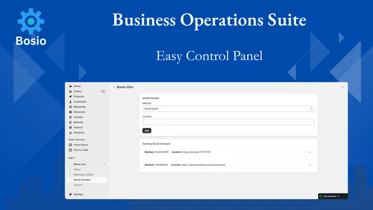 Bosio ‑ Business Operations screenshot