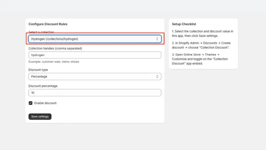 Special URL Discount screenshot