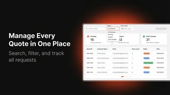 GP Request Quote screenshot