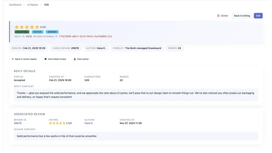 Sentimo – AI Review Replies screenshot