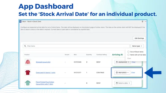 Xeon ‑ Back In Stock Date screenshot