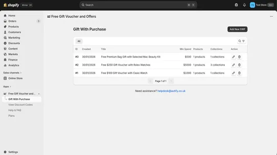 Free Gift Item &amp; Voucher Suite screenshot