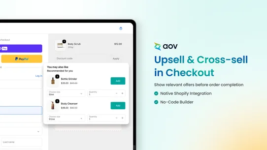 AOV.ai Checkout Upsell screenshot