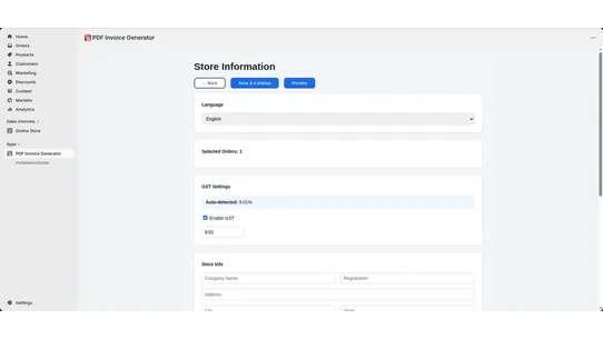 PDF Invoice Generator screenshot