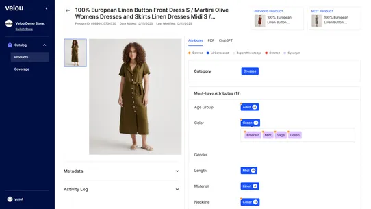 Velou: Catalog for Agents screenshot