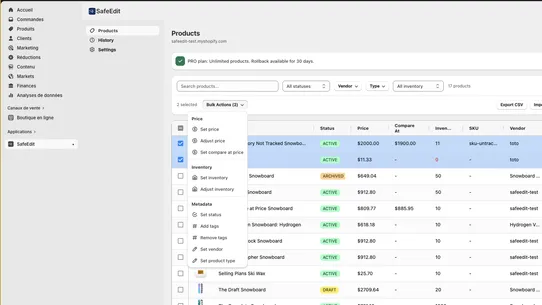 SafeEdit ‑ Bulk Product Editor screenshot