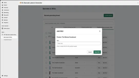 GS: Barcode Labels &amp; Generator screenshot